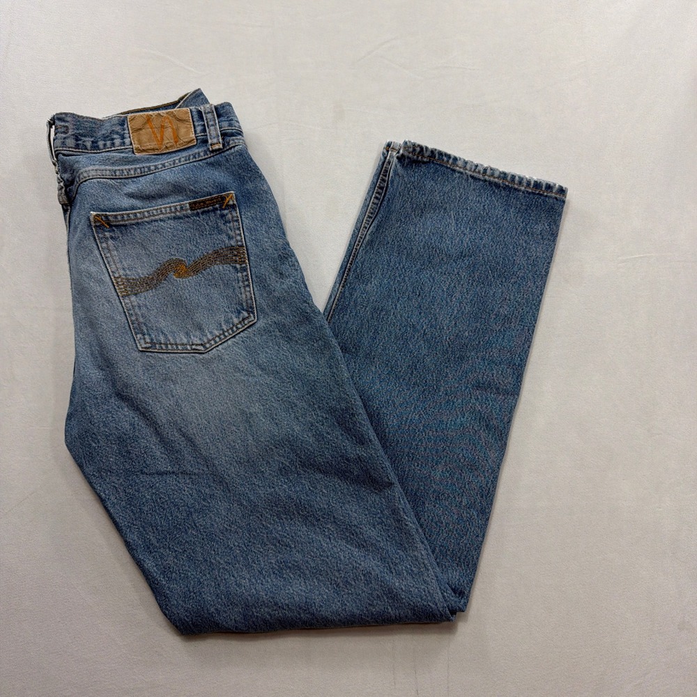 Nudie Jeans Co Jeans Rad Rufus Indigo Blues Straight Leg Denim Blue Mens 32x34